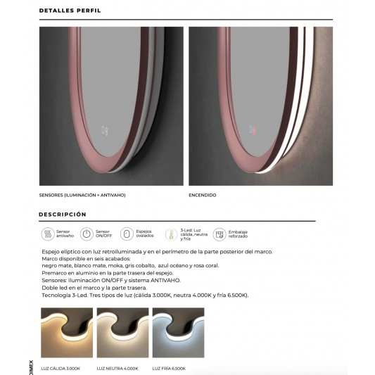 Espejo retroiluminado led Milano triled y antivaho de Ledimex 2