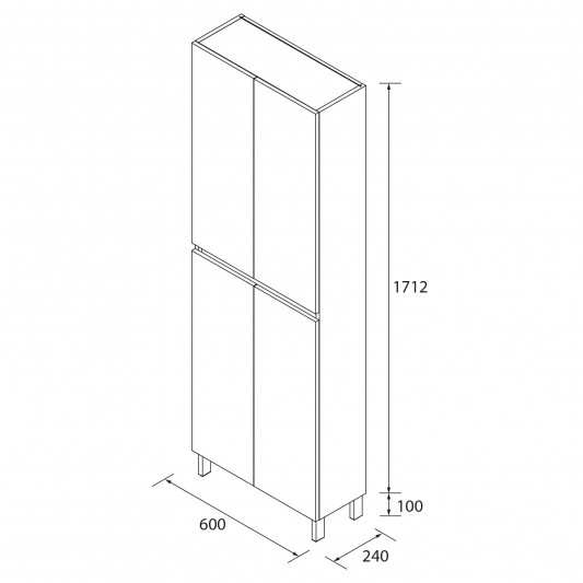 Columna auxiliar baño INFINITY 4 puertas fondo 24 cm 2