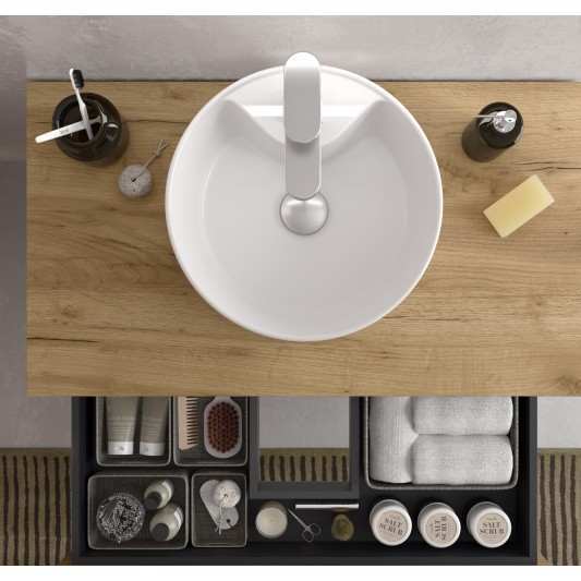 Mueble de baño suspendido NABUA Top de Salgar con encimera y dos lavabos 120 2