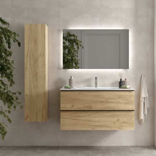 Mueble de baño suspendido NABUA de Salgar con encimera 60-80-100