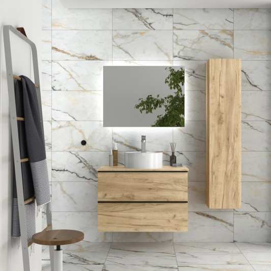 Mueble de baño suspendido NABUA Top de Salgar con encimera y lavabo 60-80-100
