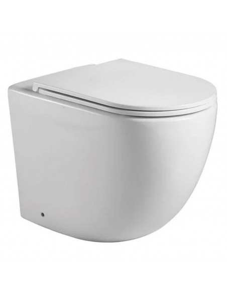 Aquore Génova Brillo | Inodoro suspendido blanco brillo con bastidor MÁGINA y tapa Soft Close