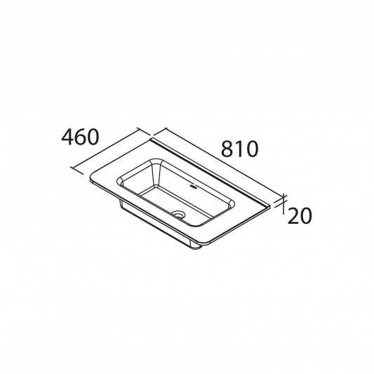 Lavabo ceramico de baño sin orificio para grifo 2