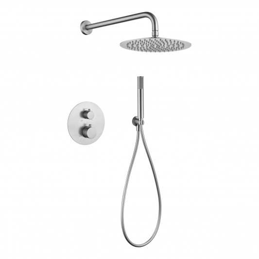 Conjunto ducha empotrado termostático níquel cepillado serie Monza GTM039/NQ