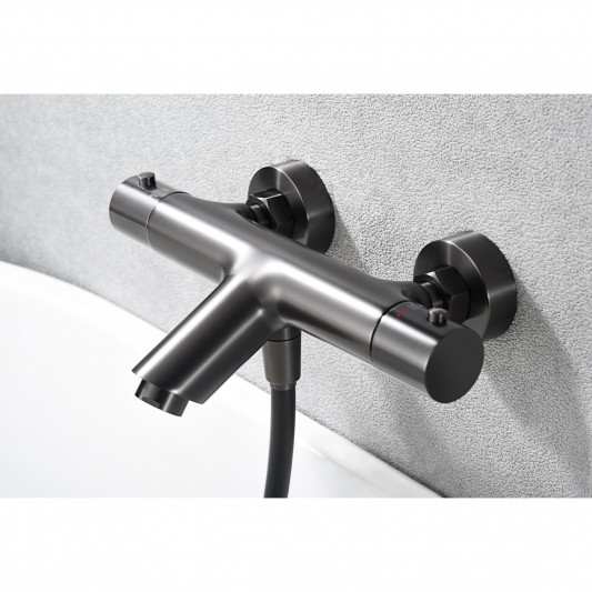 Grifería baño y ducha termostático black gun metal serie Monza BTM039-4BGM 2