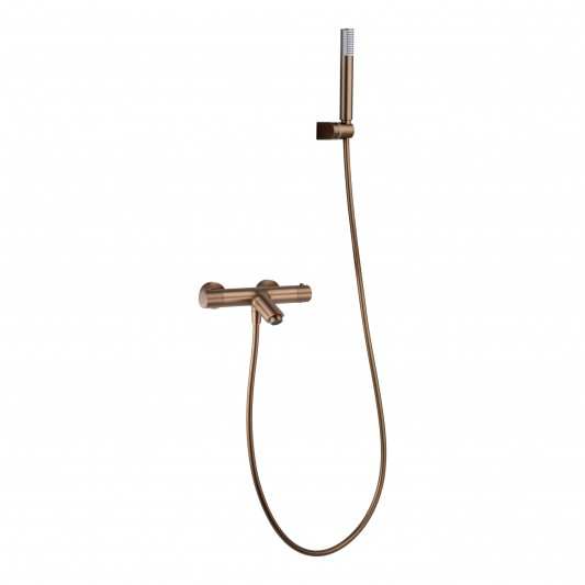 Grifería baño y ducha termostático oro rosa cepillado serie Monza BTM039-4ORC