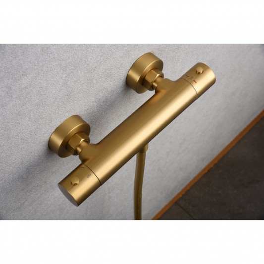 Grifo de ducha termostático oro cepillado Monza BTM039-5OC 2