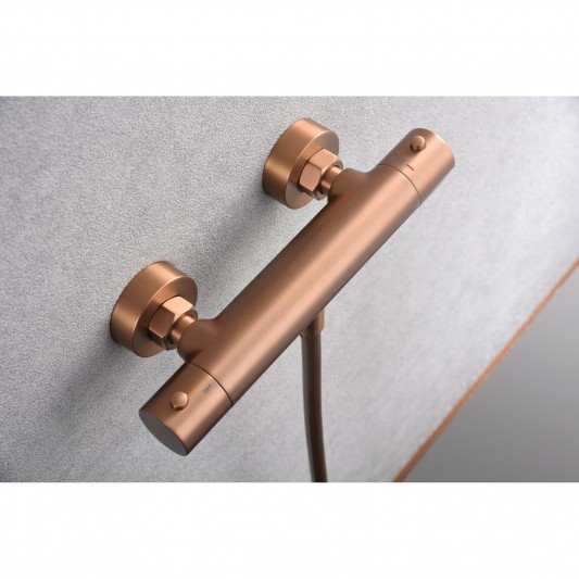 Grifo de ducha termostático oro rosa cepillado Monza BTM039-5ORC 2