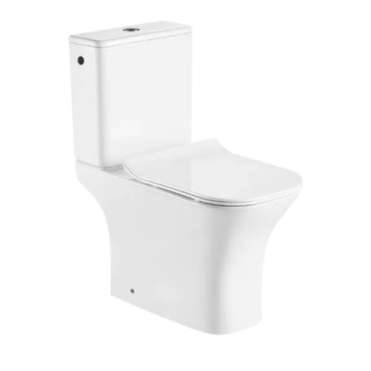 Aquore Palermo | Inodoro cerámico Rimless blanco brillo con salida dual