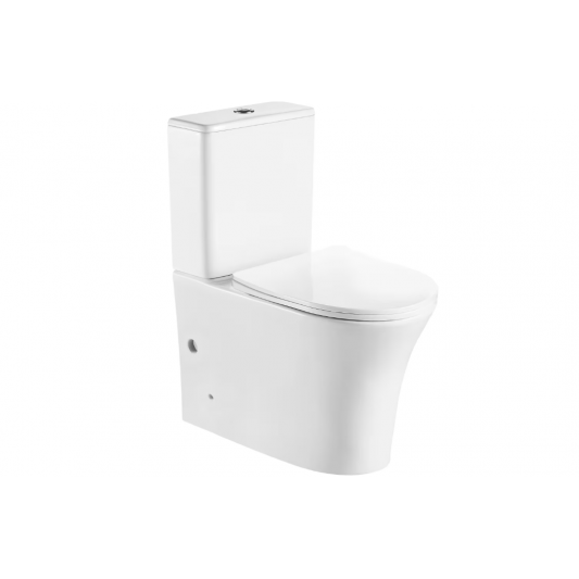 Aquore Paris| Inodoro cerámico Rimless blanco brillo con salida dual