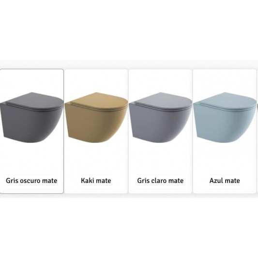 Aquore Génova Mate | Pack inodoro suspendido con tapa colores mate a elegir y bastidor MÁGINA