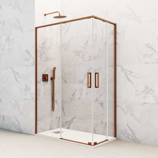 Mampara ducha angular al vértice Twenty de GME cobre