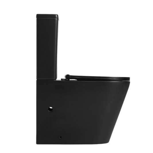 Aquore Turín| Inodoro cerámico Rimless Negro Mate con salida dual