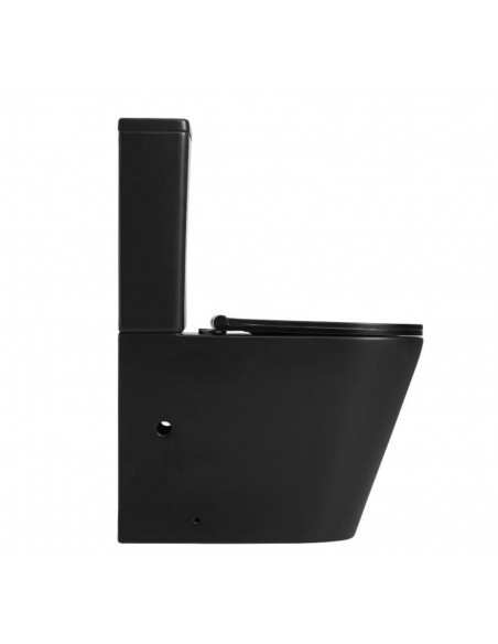 Aquore Turín| Inodoro cerámico Rimless Negro Mate con salida dual