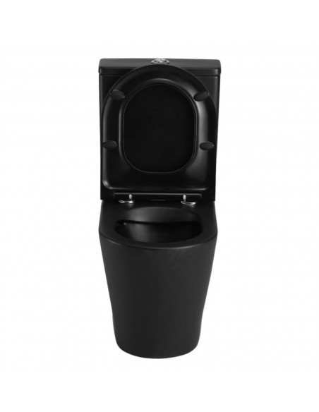 Aquore Turín| Inodoro cerámico Rimless Negro Mate con salida dual
