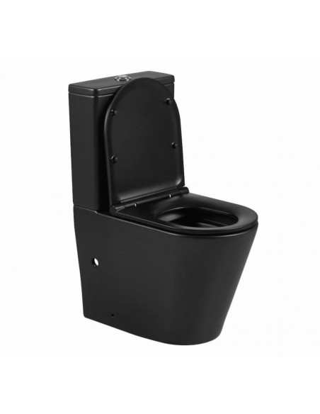 Aquore Turín| Inodoro cerámico Rimless Negro Mate con salida dual