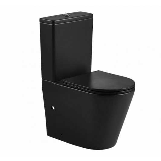 Aquore Turín| Inodoro cerámico Rimless Negro Mate con salida dual