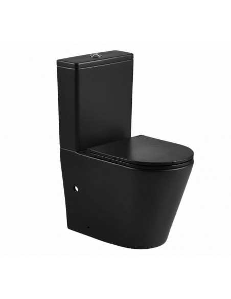Aquore Turín| Inodoro cerámico Rimless Negro Mate con salida dual