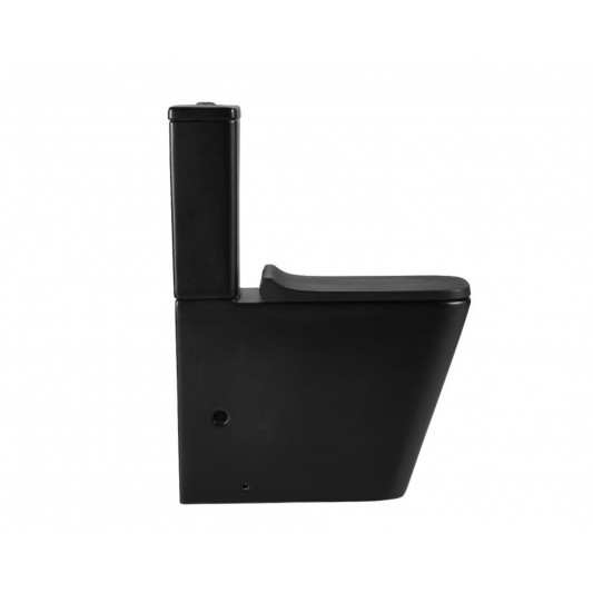 Aquore Pisa| Inodoro cerámico Rimless Negro Mate con salida dual 2