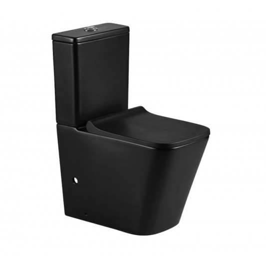 Aquore Pisa| Inodoro cerámico Rimless Negro Mate con salida dual