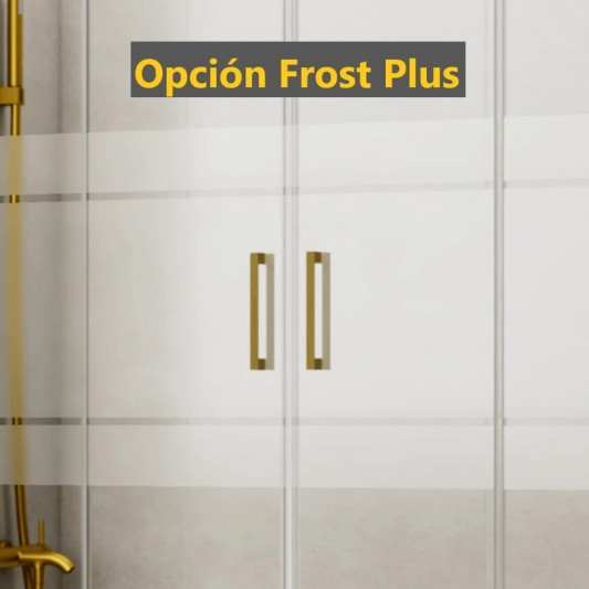 Mampara ducha angular al vértice BASIC de GME oro cepillado 2