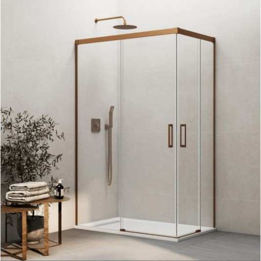 Mampara ducha angular al vértice BASIC de GME cobre