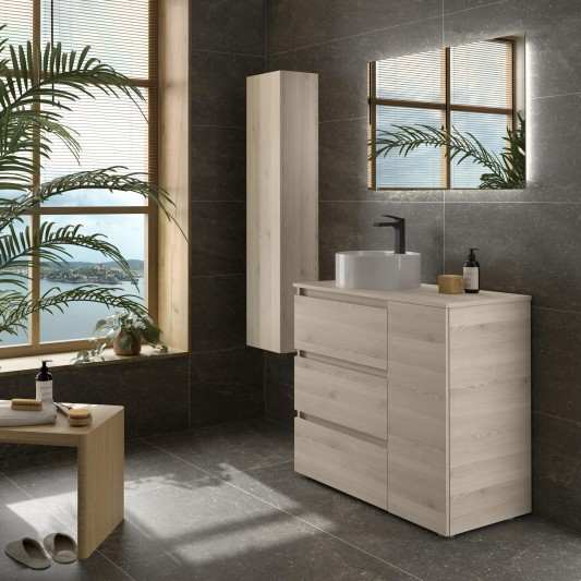 Mueble de Baño con patas BEQUIA PLUS Con Opción 3C + 1P o 3C + 2P y Lavabo Sobreponer 90-120cm 2