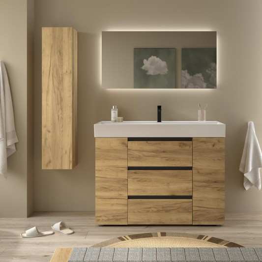 Mueble de Baño con patas BEQUIA PLUS METAL 3C + 2P Con Lavabo Veneto 120cm