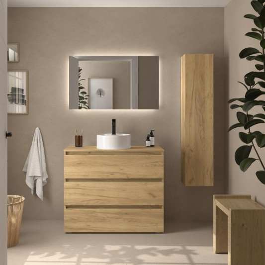 Mueble de Baño con patas BEQUIA 3C o 6C Con Lavabo Sobre Encimera 60-80-100-120cm
