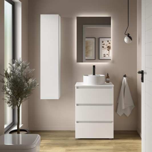 Mueble de Baño con patas BEQUIA 3C o 6C Con Lavabo Sobre Encimera 60-80-100-120cm 2