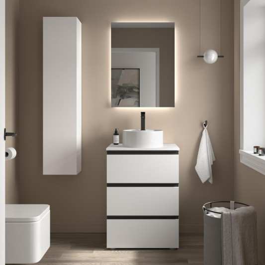 Mueble de Baño con patas BEQUIA METAL 3C o 6C Con Lavabo Sobre Encimera 60-80-100-120cm 2