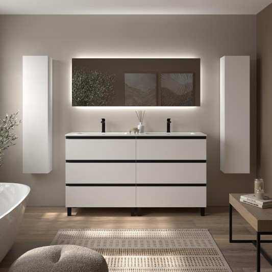 Mueble de Baño con patas BEQUIA METAL 6C Con Lavabo Vilna Solid Surface 160cm 2