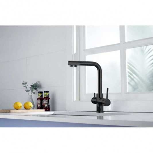 Grifo cocina Osmosis Life Negro Cristal de Sky bath 2