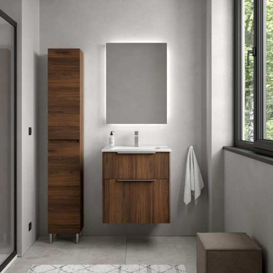 Conjunto de Mueble de baño suspendido LUVA de Salgar con encimera y espejo LINIA 60-80-100 2