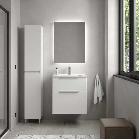 Mueble de baño suspendido LUVA de Salgar con encimera 60-80-100 Sin espejo 2