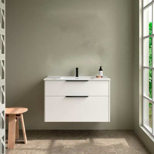 Mueble de baño suspendido LUVA de Salgar con encimera 60-80-100 Sin espejo