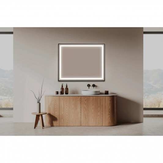 Espejo rectangular led B-962 marco negro mate