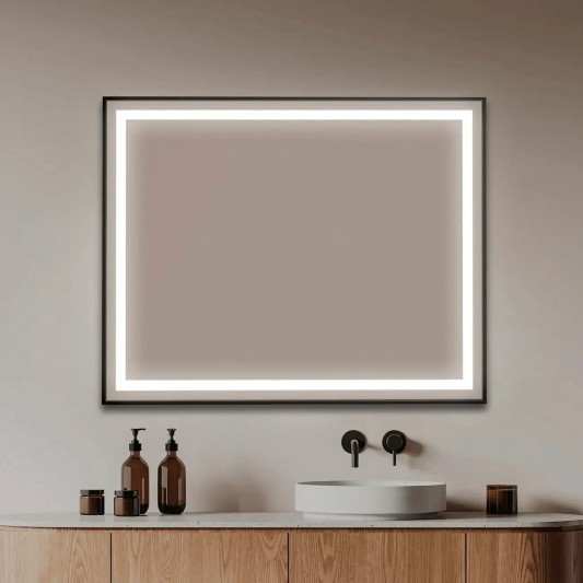 Espejo rectangular led B-962 marco negro mate 2