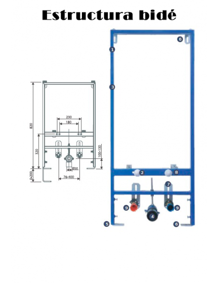 Aquore Rhodas | Inodoro suspendido Rimless blanco brillo con bastidor MÁGINA y tapa Soft Close