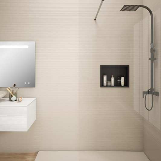 Hornacina Negra Solid Surface en medidas 30x40,30x60,30x80 2