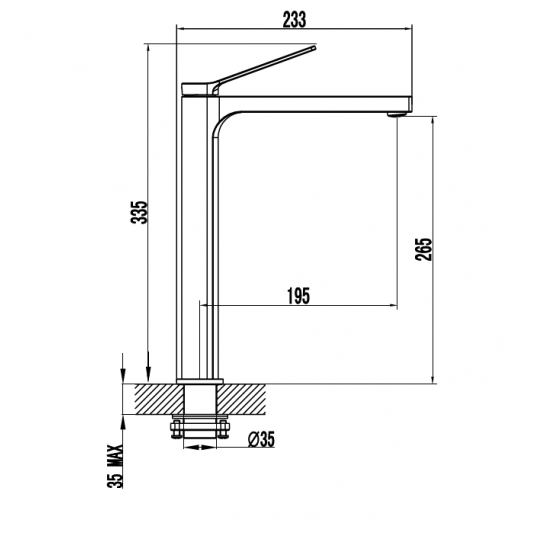 Grifo de lavabo de caño alto Tarsio Negro 3202NG 2