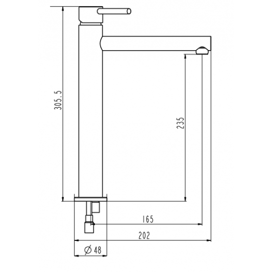 Grifo de lavabo de caño alto Mio cromo 3221 2
