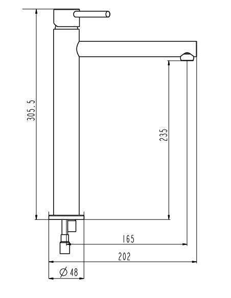 Grifo de lavabo de caño alto Mio cromo 3221