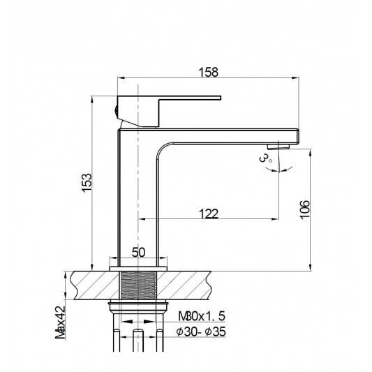 Grifo de lavabo Monomando Orion cromo 3004 2