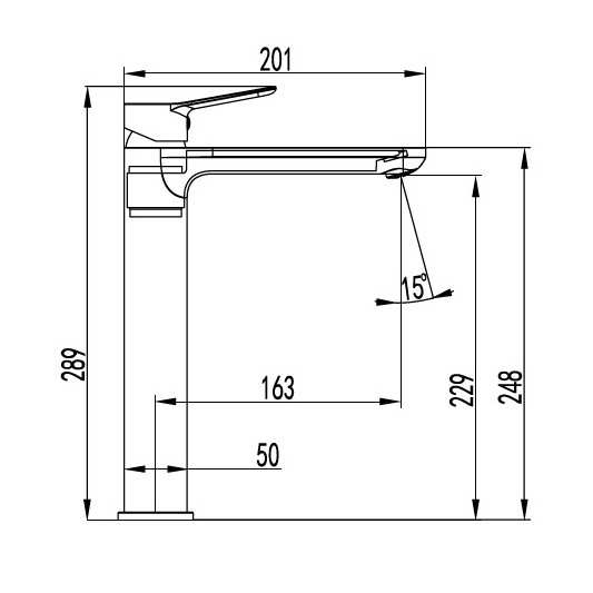 Grifo de lavabo de caño alto RHIO cromo 3166