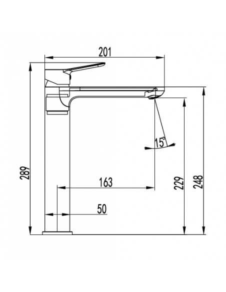 Grifo de lavabo de caño alto RHIO cromo 3166