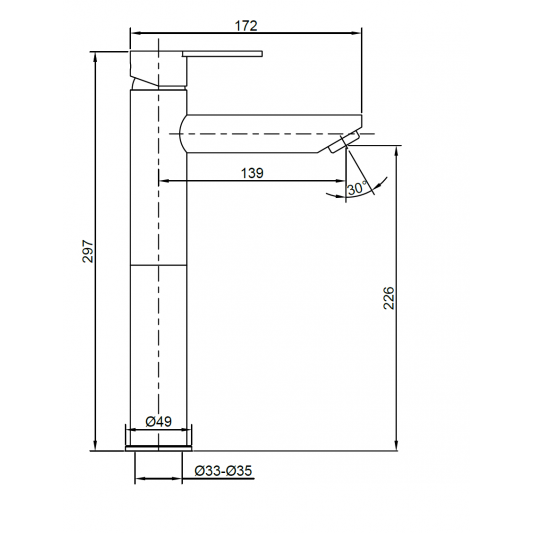 Grifo de lavabo de caño alto Iony negro 3281N 2