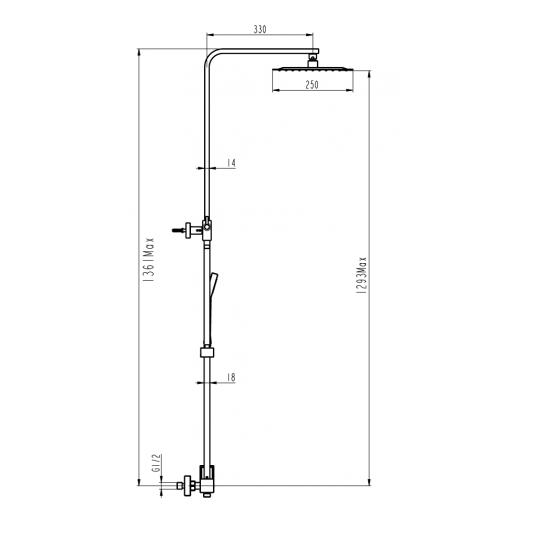 Columna de ducha Monomando Inverter C Cobre cepillado 3081CB 2