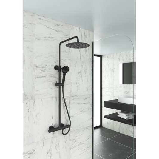 Columna de Ducha vista Round ELITE Termostática Negro 3097