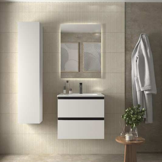 SALGAR BEQUIA METAL 2C Mueble de baño suspendido con lavabo Constanza 60-70-80-100-120 3 colores